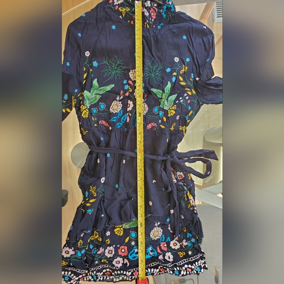 ABYOXI | Lightweight Navy "Embroided" Floral Print Mini Dress in Large - Picture 10 of 13